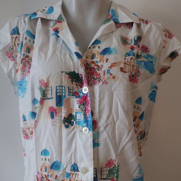 NWT Womens The Cat's Pajamas Santorini Luxe White Multi 2 Pc Set Top Bottom S - Picture 5 of 16